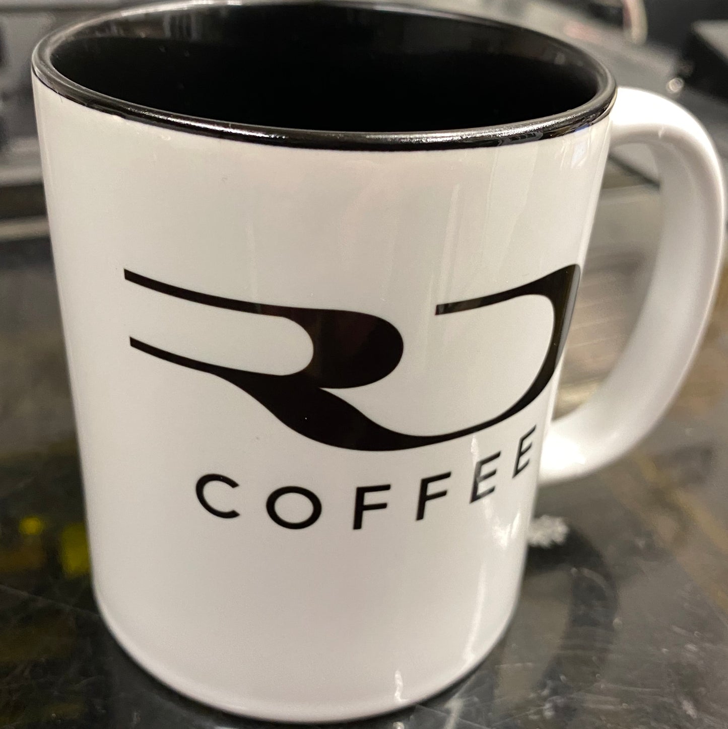 11 oz White with Black insert mug