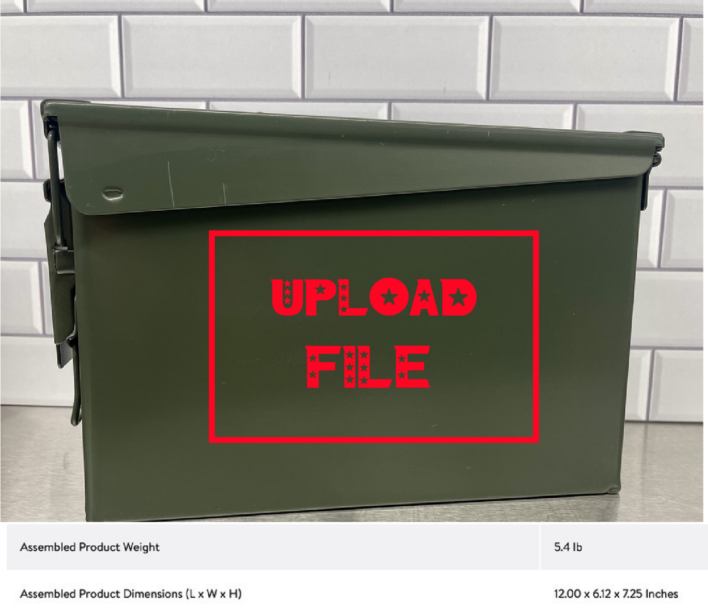 AMMO BOX WITH LASER ENGRAVED LASER OR TEXT