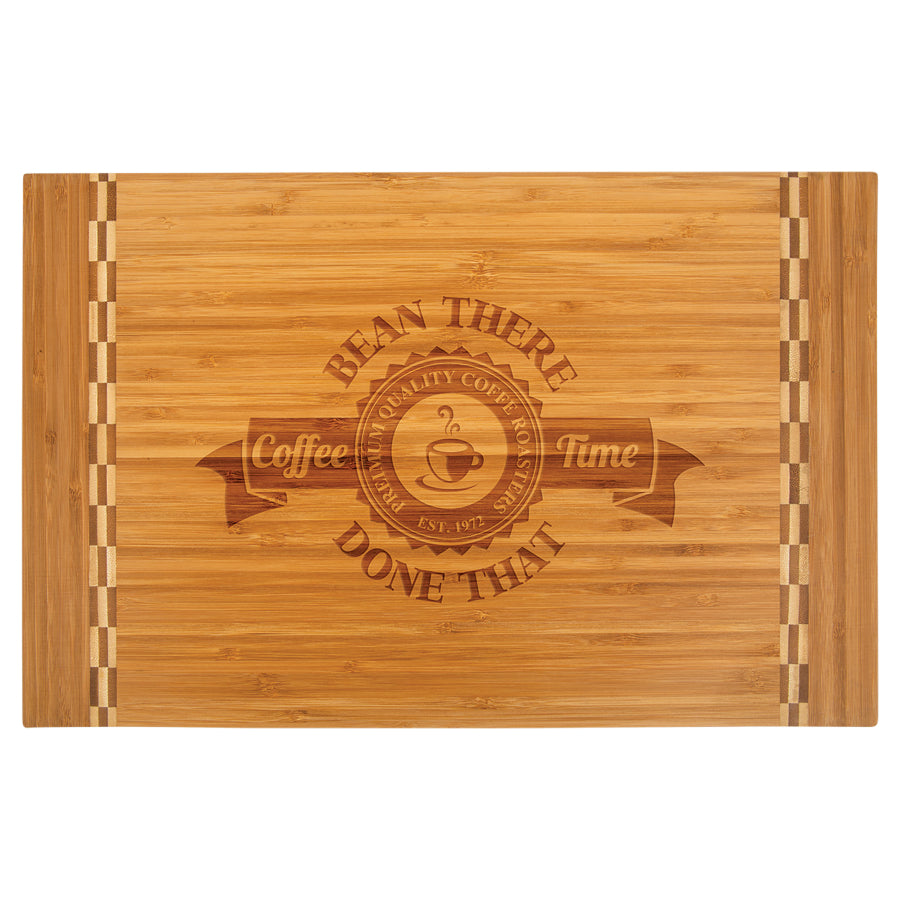 Bamboo Cutting Board with Butcher Block Inlay