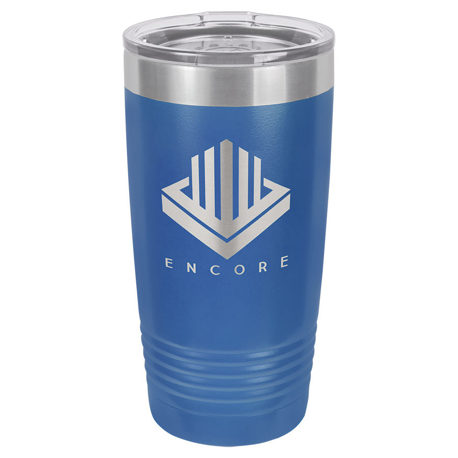 20oz Vacuum Insulated Tumbler - Engraved Powder Coated Stainless Steel Mug
