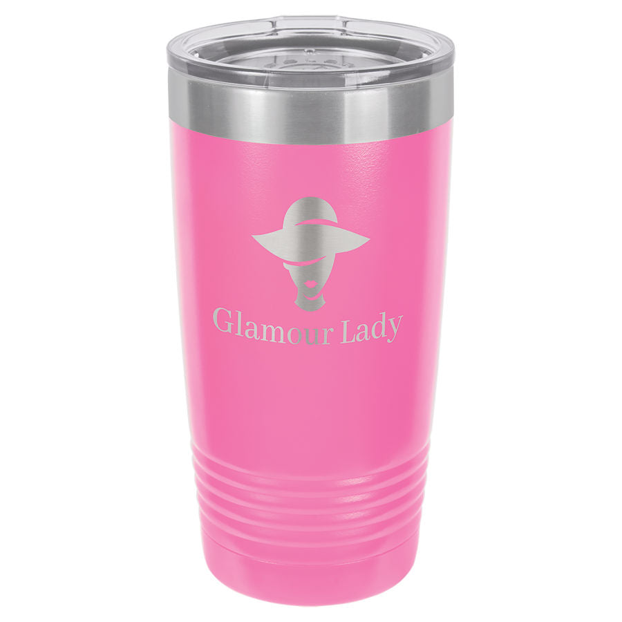 20oz Vacuum Insulated Tumbler - Engraved Powder Coated Stainless Steel Mug