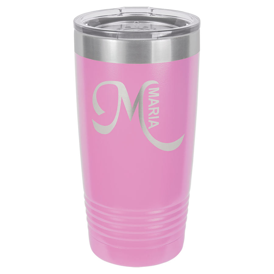 20oz Vacuum Insulated Tumbler - Engraved Powder Coated Stainless Steel Mug