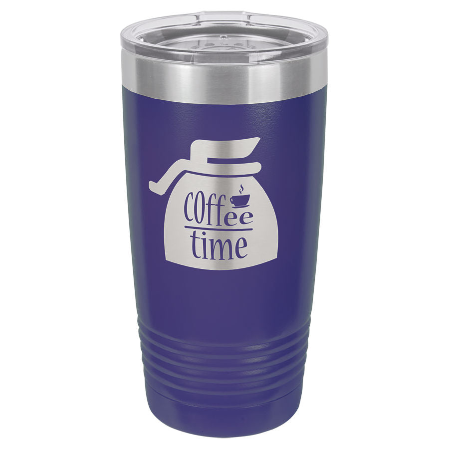 20oz Vacuum Insulated Tumbler - Engraved Powder Coated Stainless Steel Mug