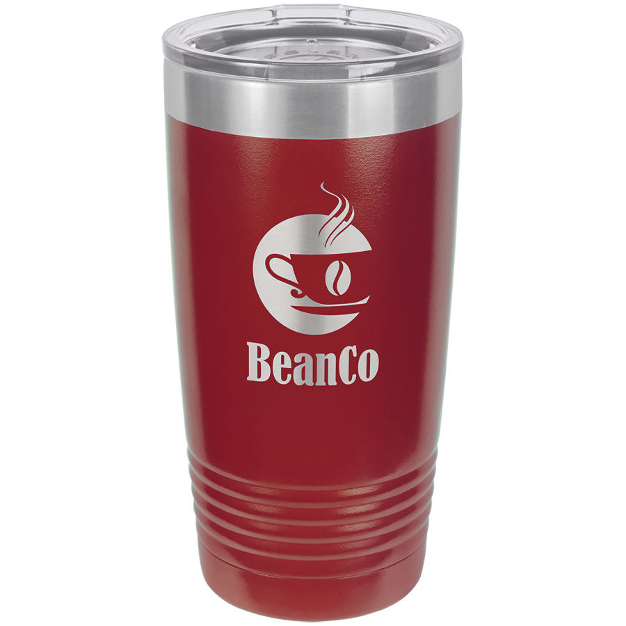 20oz Vacuum Insulated Tumbler - Engraved Powder Coated Stainless Steel Mug
