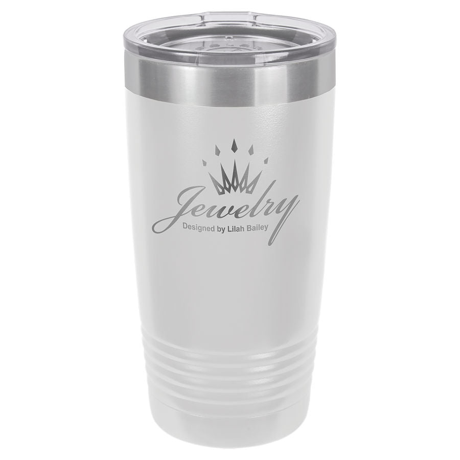 20oz Vacuum Insulated Tumbler - Engraved Powder Coated Stainless Steel Mug
