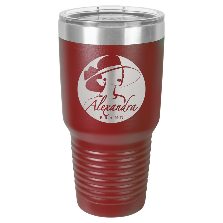 30oz Vacuum Insulated Tumbler - Engraved Powder Coated Stainless Steel Mug