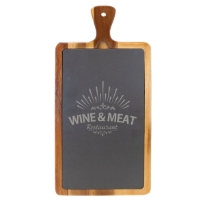 16" x 7 3/4" Acacia Wood/Slate Cutting Board