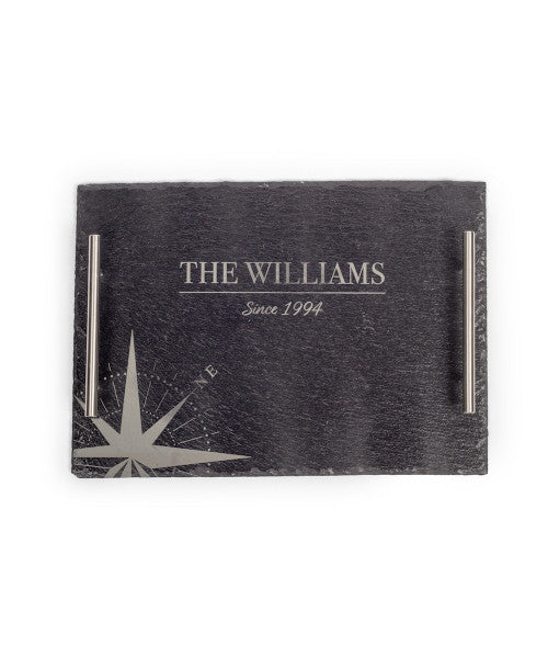 Slate tray with handles