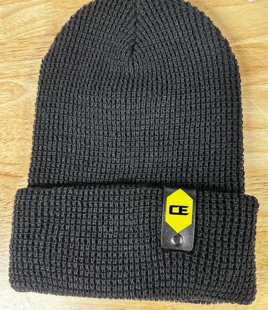 Leather Patch Beanie