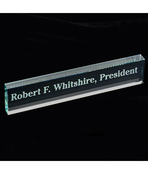 Glass name plate